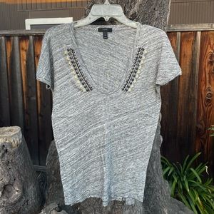 J. Crew beaded v neck tshirt size XS